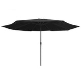 Garden Parasol Black Metal, Polyester Large Tiltable 47384