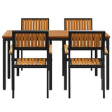 Garden Dining Set 5 pcs Black and brown 3284415