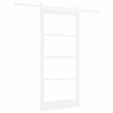 Sliding Door ORKDAL White 93 x 202 cm Solid Pine Wood and Glass 3331924