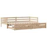Daybed with Trundle and Drawers without Mattress 80x200 cm 3302148