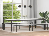 Dining Table White 200 x 100 x 75 cm Solid Pine Wood 3416326