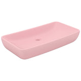 Luxury Basin Rectangular Matt Pink 71x38 cm Ceramic 146955