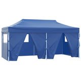 Professional Folding Party Tent with 4 Sidewalls 3x6 m Steel Blue 48865