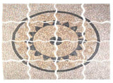 Mosaic Tiles Sunflower Pattern Multicolour 120 x 120 cm Marble 42033520