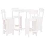 5 Piece Garden Bar Set White Solid Wood Pine 3157800