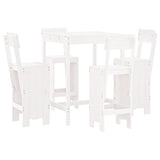 5 Piece Garden Bar Set White Solid Wood Pine 3157800