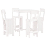 5 Piece Garden Bar Set White Solid Wood Pine 3157800