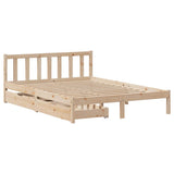 Bed Frame without Mattress 135x190 cm Double Solid Wood Pine 3301465