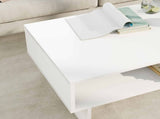 Coffee Table White 80 x 46 x 35 cm Engineered Wood 8000220