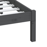 3100611 Bed Frame without Mattress Grey Solid Wood 200x200 cm