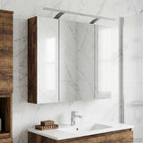 Bathroom Mirror Cabinet with Shelf Smoked Oak 80 x 14.5 x 70 cm 889115