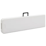 Patio Bench Set of 2 White, Black Steel, HDPE Large Foldable 48830
