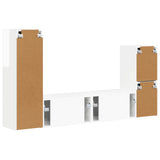 TV Cabinet Set 4 pcs High Gloss White Engineered Wood 3409028