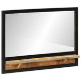 Mirror with Shelf 80x8x55 cm Glass and Solid Wood Mango 358579
