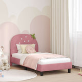 Children's Bed Frame with Headboard Pink 80 x 160 cm Velvet 42011065
