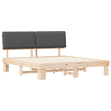 Bed Frame with Upholstered Headboard Dark Grey 180 x 200 cm 3398070