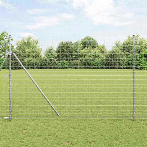 Fence Posts 12 pcs Silver Powder-coated steel 42012798