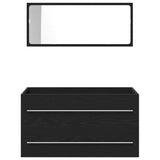 Bathroom Sink Cabinet with Drawer Wall-mounted 3 pcs Black Oak 3333131