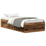 Bed Frame without Mattress Old Wood 100x200cm Engineered Wood 3328820