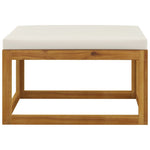Footrest with Cream White Cushion Solid Wood Acacia 318558