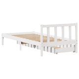 Bed Frame without Mattress White 90x200 cm Solid Wood Pine 3301470