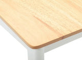 Dining Chair 2 pcs White and Natural Solid Rubber Wood 42020407