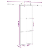 Sliding Door with Hardware Set 76x205 cm Tempered Glass&Aluminium 3332962