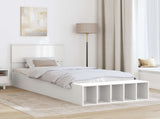 Bed Frame with Shelf Manual White 100 x 200 cm Engineered Wood 3408396