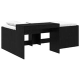 Kids'High Bed Frame with Desk Black 75 x 190 cm 3422684
