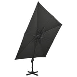 Cantilever Garden Parasol with Double Top 300x300 cm Black 312376