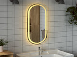 LED Bathroom Mirror Transparent 90 x 40 cm Tempered Glass 42045854