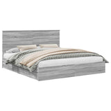Storage Bed Grey Sonoma 180 x 200 cm Engineered Wood 3409529