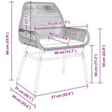 Garden Dining Set with Cushion 7 pcs Grey Poly Rattan 3380887