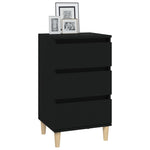 ZNTS Bedside Cabinet Black 40x35x70 cm Engineered Wood 819661