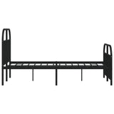 Bed Frame Black Powder-Coated Steel 120x190 cm Bed Frame 353650