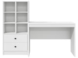 Desk with Drawer with Shelf with Storage 2 pcs White 3337353