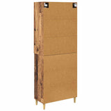 Highboard Old Wood 69.5 x 34 x 180 cm Engineered Wood and Glass 3415696