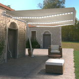 ZNTS Manual Retractable Awning with LED 600x350 cm Cream 3069682