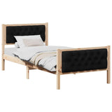 Bed Frame with Headboard Black 90 x 190 cm Solid Pine Wood 878436