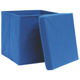 Storage Boxes with Covers 10 pcs 28x28x28 cm Blue 325198