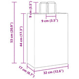 Paper Bags 250 pcs with Handles Red 32x17x44 cm 4101986
