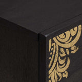 Bedside Cabinet Black 40 x 33 x 46 cm Solid Mango Wood 4018806