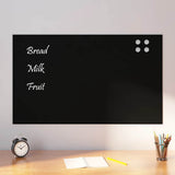 Wall-mounted Magnetic Board Black 100x60 cm Tempered Glass 4008620