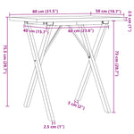 ZNTS Dining Table X-Frame 80x50x75.5 cm Solid Wood Pine and Steel 3282760