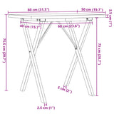 Dining Table X-Frame 80x50x75.5 cm Solid Wood Pine and Steel 3282760