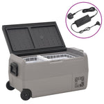 Cool Box with Wheel and Adapter Black & Grey 50 L PP & PE 3154657