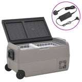 Cool Box with Wheel and Adapter Black & Grey 50 L PP & PE 3154657