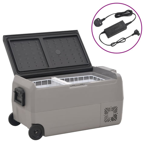 Cool Box with Wheel and Adapter Black & Grey 50 L PP & PE 3154657
