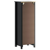 Bathroom Cabinet BERG Black 40x34x110 cm Solid Wood Pine 358545