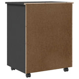 Rolling Cabinet with Drawers MOSS Grey Solid Wood Pine 355893